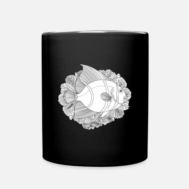 Fish Pacific Ocean Coral - Full Colour Mug - black
