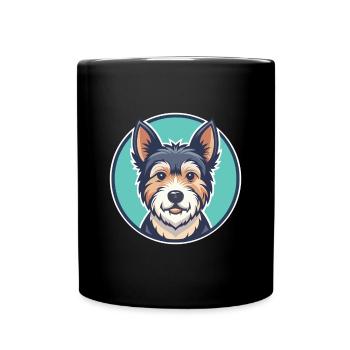 Teddy Roosevelt Terrier Hunderasse Karikatur Kawaii - Tasse einfarbig - Schwarz - Vorne