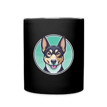 Suisse Laufhund Chien Race Dessin animé Kawaii Clipart - Mug uni - noir - Devant