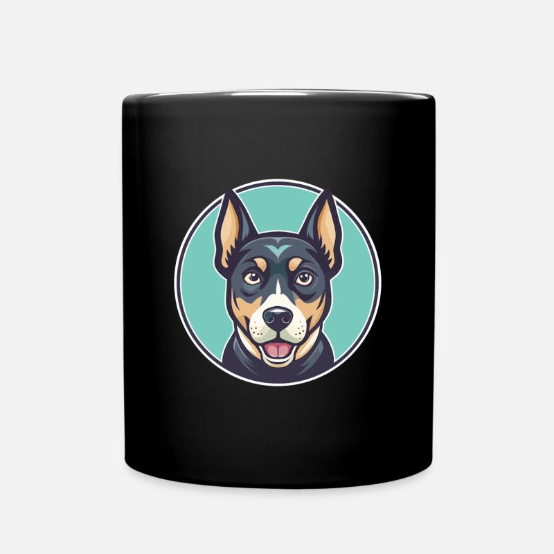 Treeing Cur Chien Race Drôle Dessin animé Kawaii Clipart - Mug uni - noir