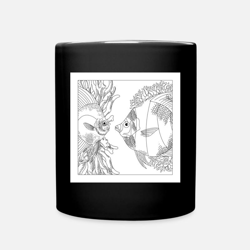 Ozean Korallenfisch - Tasse einfarbig - Schwarz