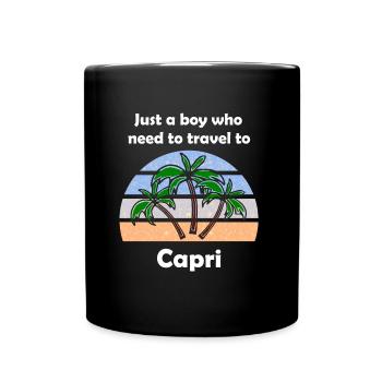 Urlaub auf Capri in Italien - Tasse einfarbig - Schwarz - Vorne