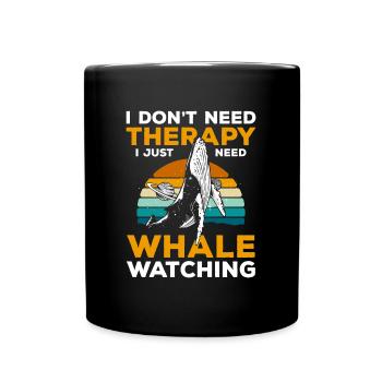 Whales Water Favorite Animal Diving - Full Colour Mug - black - Front