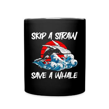 Meer Wasser Blauwal Taucher - Tasse einfarbig - Schwarz - Vorne
