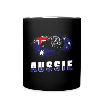 Animaux du drapeau de l’Australie - Mug uni - noir - Devant
