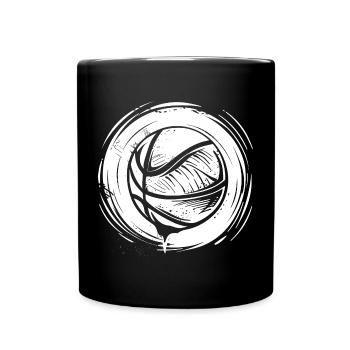 Basketball Ball Skizze - Tasse einfarbig - Schwarz - Vorne
