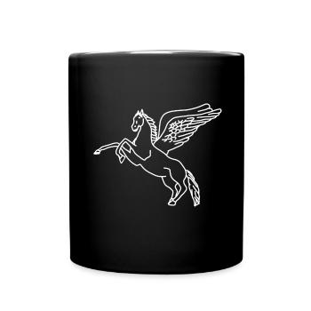 Pegasus lineart - Full Colour Mug - black - Front