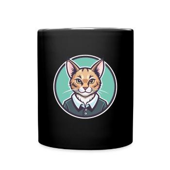 Australische Nebelkatzenrasse Cartoon Kawaii Tier - Tasse einfarbig - Schwarz - Vorne