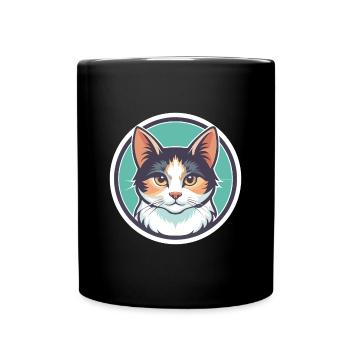 Turc Van Chat Race Dessin Animé Kawaii Animal Pet - Mug uni - noir - Devant