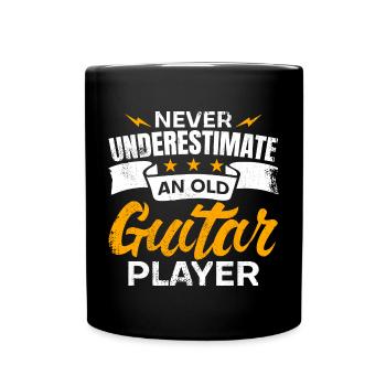 Ne sous-estimez jamais un vieux guitariste - Mug uni - noir - Devant