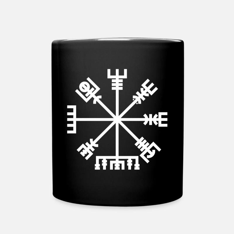 Vegvisir weiß - Tasse einfarbig - Schwarz