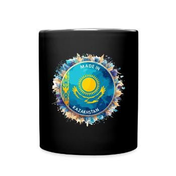 Made in Kazakhstan Watercolor Eagle Gift - Full Colour Mug - black - Front