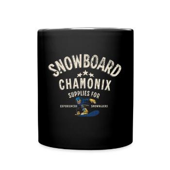 Chamonix snowboarding - Full Colour Mug - black - Front