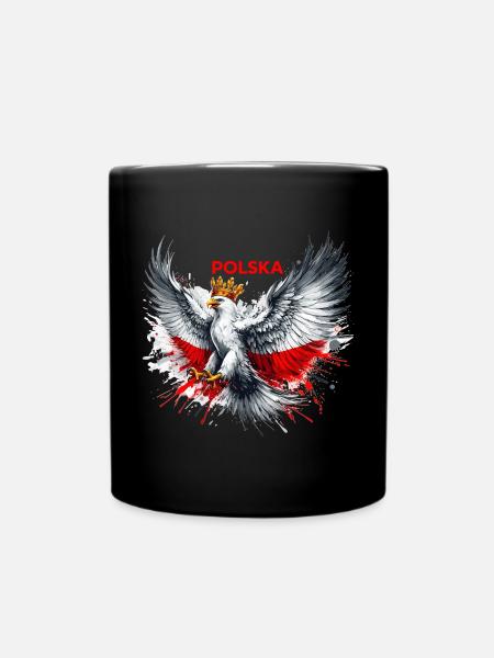 Pologne Polska polonais rouge blanc aigle couronne cadeau - Mug uni - noir