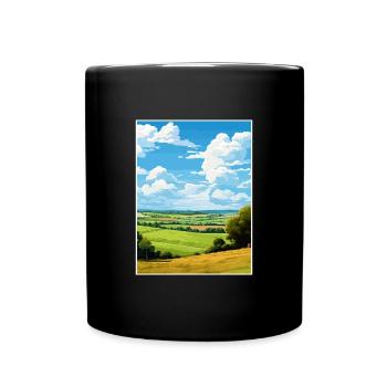 Kent Downs Aonb Travel Poster Souvenir Paint WPA - Full Colour Mug - black - Front