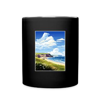 Péninsule de Gower Aonb Affiche de voyage Souvenir WPA - Mug uni - noir - Devant
