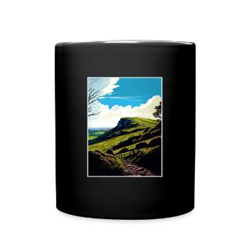 Mendip Hills Anob Travel Poster Souvenir Paint WPA - Full Colour Mug - black - Front