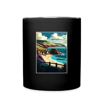 South Devon Anob Travel Poster Souvenir Paint WPA - Full Colour Mug - black - Front