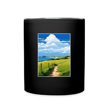 Île de Wight Aonb Voyage Affiche Peinture Souvenir WP - Mug uni - noir - Devant