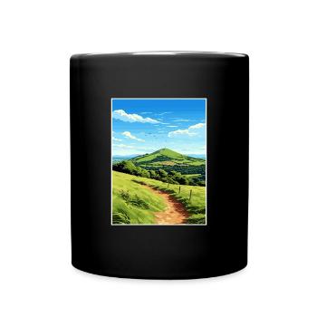 Malvern Hills Aonb Travel Poster Souvenir Paint WP - Full Colour Mug - black - Front