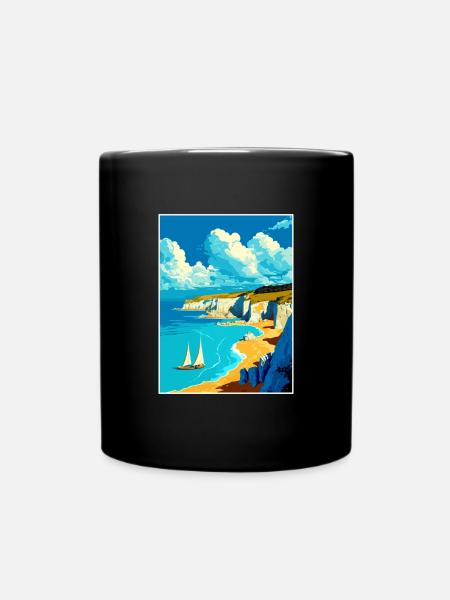 Isle Of Wight Anob Travel Poster Souvenir Paint WP - Full Colour Mug - black