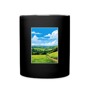 Tamar Valley Aonb Affiche de voyage Peinture Souvenir WPA - Mug uni - noir - Devant