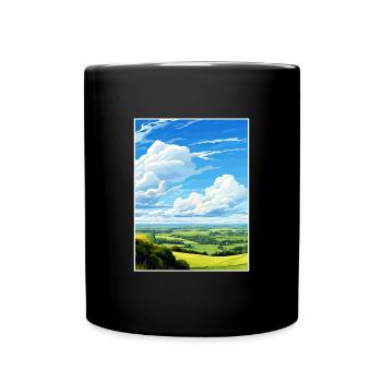 Mendip Hills Aonb Travel Poster Souvenir Paint WPA - Full Colour Mug - black - Front