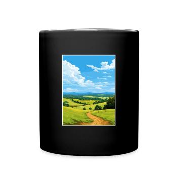 Surrey Hills Aonb Travel Poster Souvenir Paint WPA - Full Colour Mug - black - Front