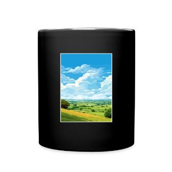 Mendip Hills Aonb Travel Poster Souvenir Paint WPA - Full Colour Mug - black - Front