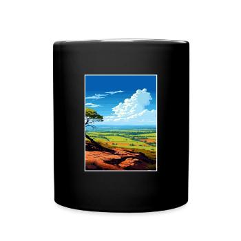 Quantock Hills Aonb Vintage Travel Poster Souvenir - Full Colour Mug - black - Front