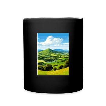 Malvern Hills Aonb Travel Poster Souvenir Paint WP - Full Colour Mug - black - Front