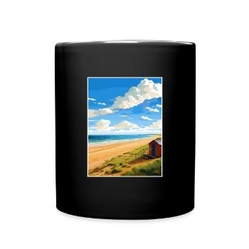Norfolk Coast Aonb Affiche de voyage Souvenir Paint WP - Mug uni - noir - Devant