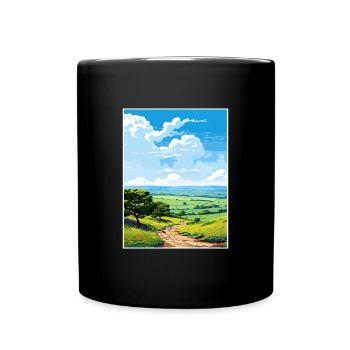 Quantock Hills Aonb Vintage Travel Poster Souvenir - Full Colour Mug - black - Front