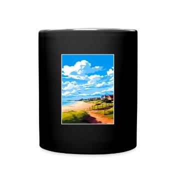 Suffolk Coast Heaths voyage affiche souvenir WPA - Mug uni - noir - Devant