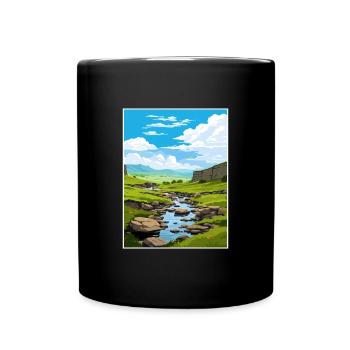North Pennines Aonb Vintage Travel Poster Souvenir - Full Colour Mug - black - Front