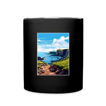 Causeway Coast Aonb Vintage Reiseposter Souvenir - Tasse einfarbig - Schwarz - Vorne