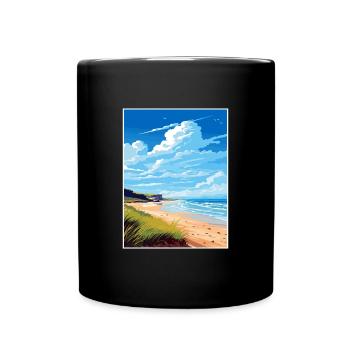Péninsule de Gower Aonb Affiche de voyage Souvenir WPA - Mug uni - noir - Devant