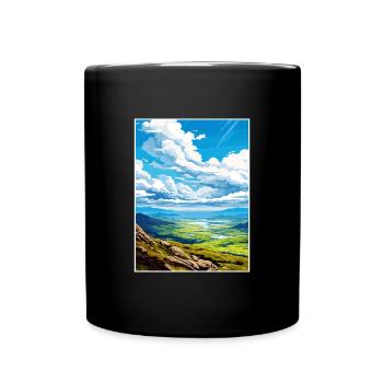 Mourne Mountains Aonb Travel Poster Souvenir WPA - Full Colour Mug - black - Front
