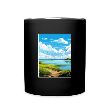 Strangford Lough Aonb Reiseposter Souvenir WPA - Tasse einfarbig - Schwarz - Vorne