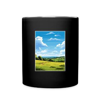 Blackdown Hills Aonb Travel Poster Souvenir WPA - Full Colour Mug - black - Front