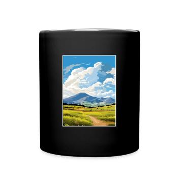 Mourne Mountains Aonb Travel Poster Souvenir WPA - Full Colour Mug - black - Front