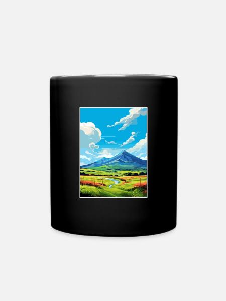 Mourne Mountains Aonb Travel Poster Souvenir WPA - Full Colour Mug - black