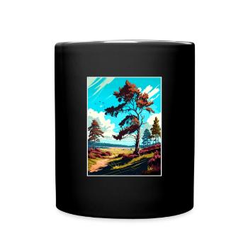 Cannock Chase Affiche de voyage Peinture Souvenir WPA - Mug uni - noir - Devant
