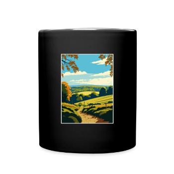 Surrey Hills Affiche de voyage Souvenir Carte Postale Peinture - Mug uni - noir - Devant
