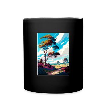 Ashdown Forest Travel Poster Postcard Painting - Full Colour Mug - black - Front