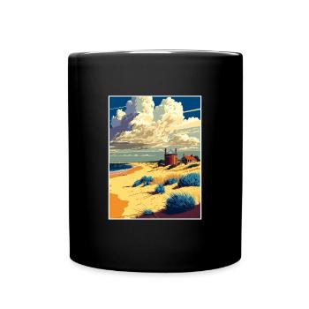 Suffolk Coast Aonb Voyage Affiche Peinture Carte Postale - Mug uni - noir - Devant