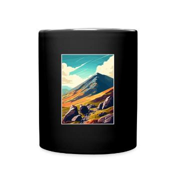 Mourne Mountains Aonb Travel Poster Souvenir WPA - Full Colour Mug - black - Front
