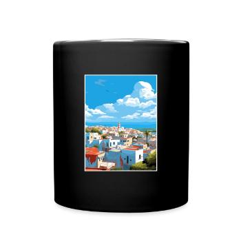 Rabat Maroc Affiche de voyage Peinture Souvenir WPA - Mug uni - noir - Devant