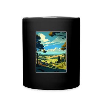 Blackdown Hills Aonb Travel Poster Souvenir WPA - Full Colour Mug - black - Front