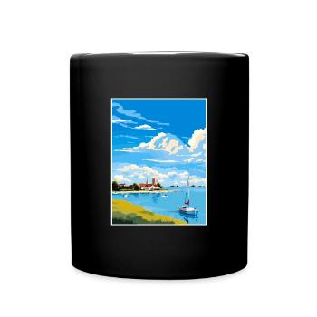 Chichester Hafen Aonb Reiseposter Souvenir WPA - Tasse einfarbig - Schwarz - Vorne